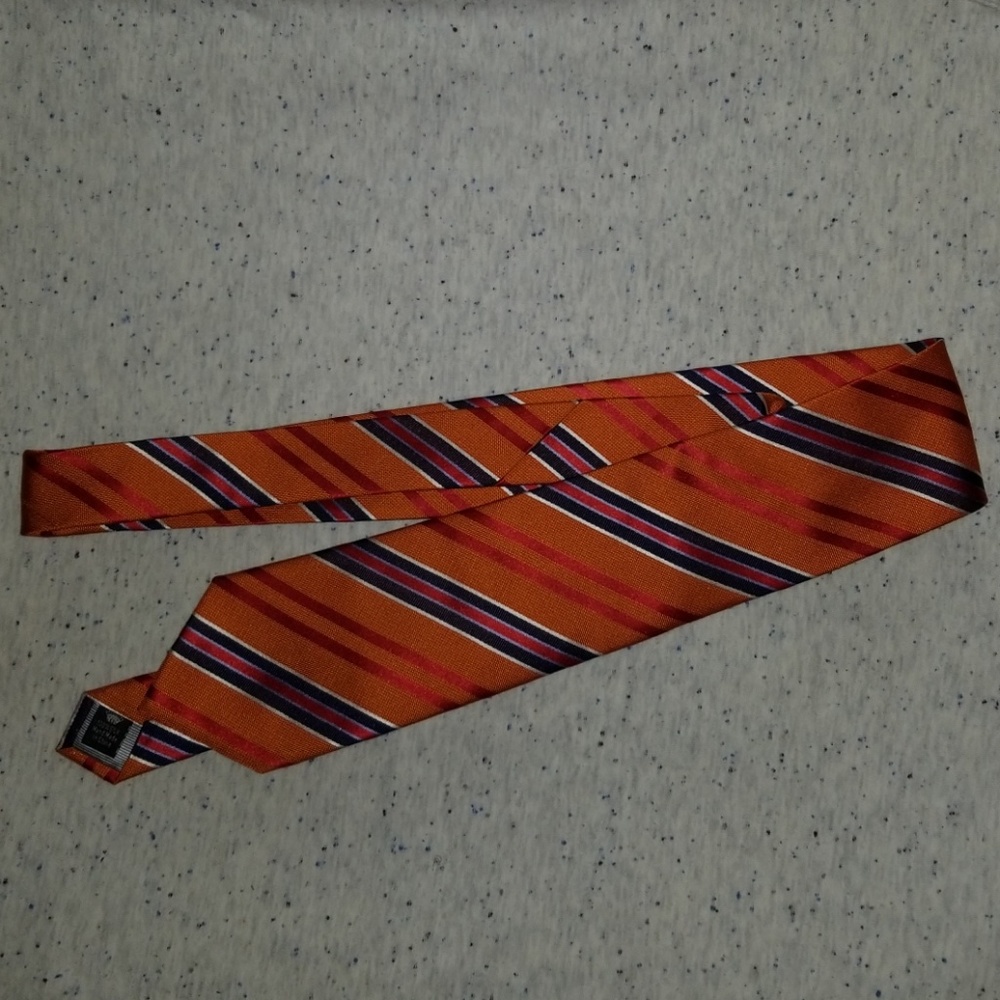 Orange/blue/red stripe tie